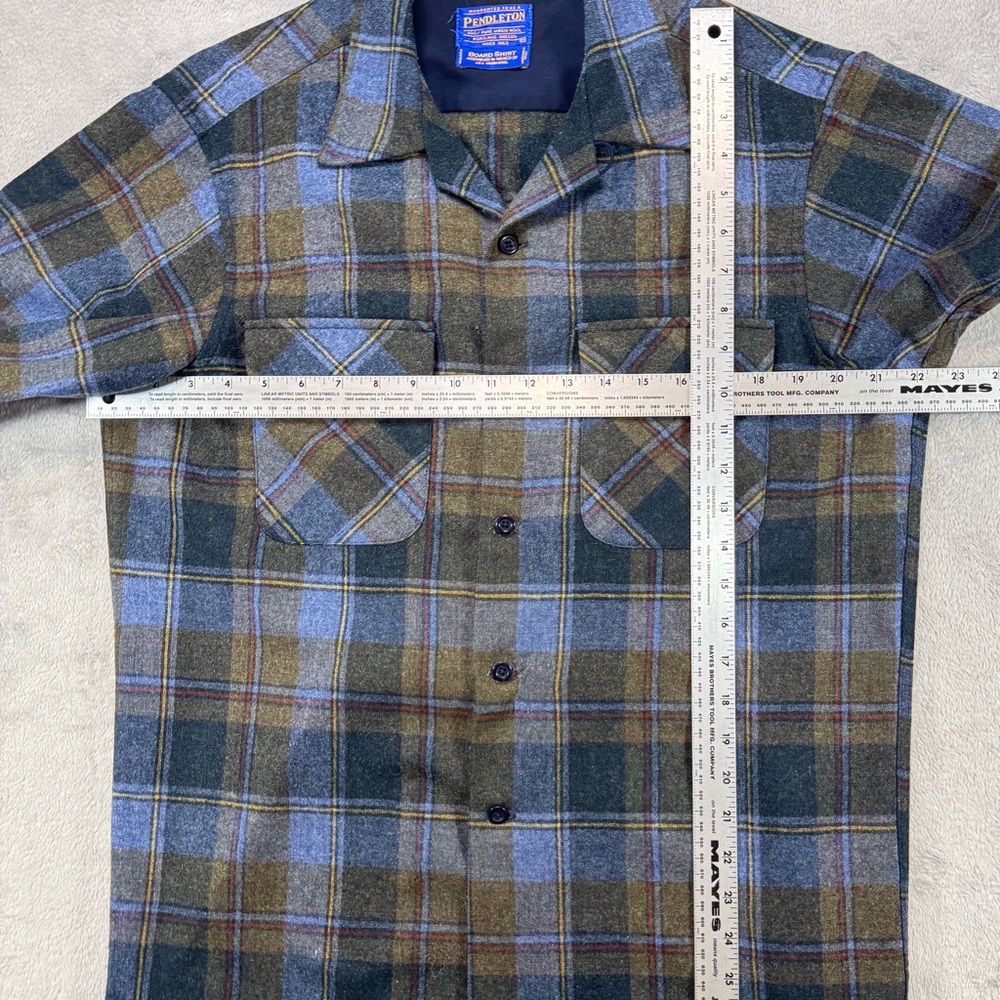 Vintage 80’s Loop Collar Pendleton Board Shirt Bl… - image 3